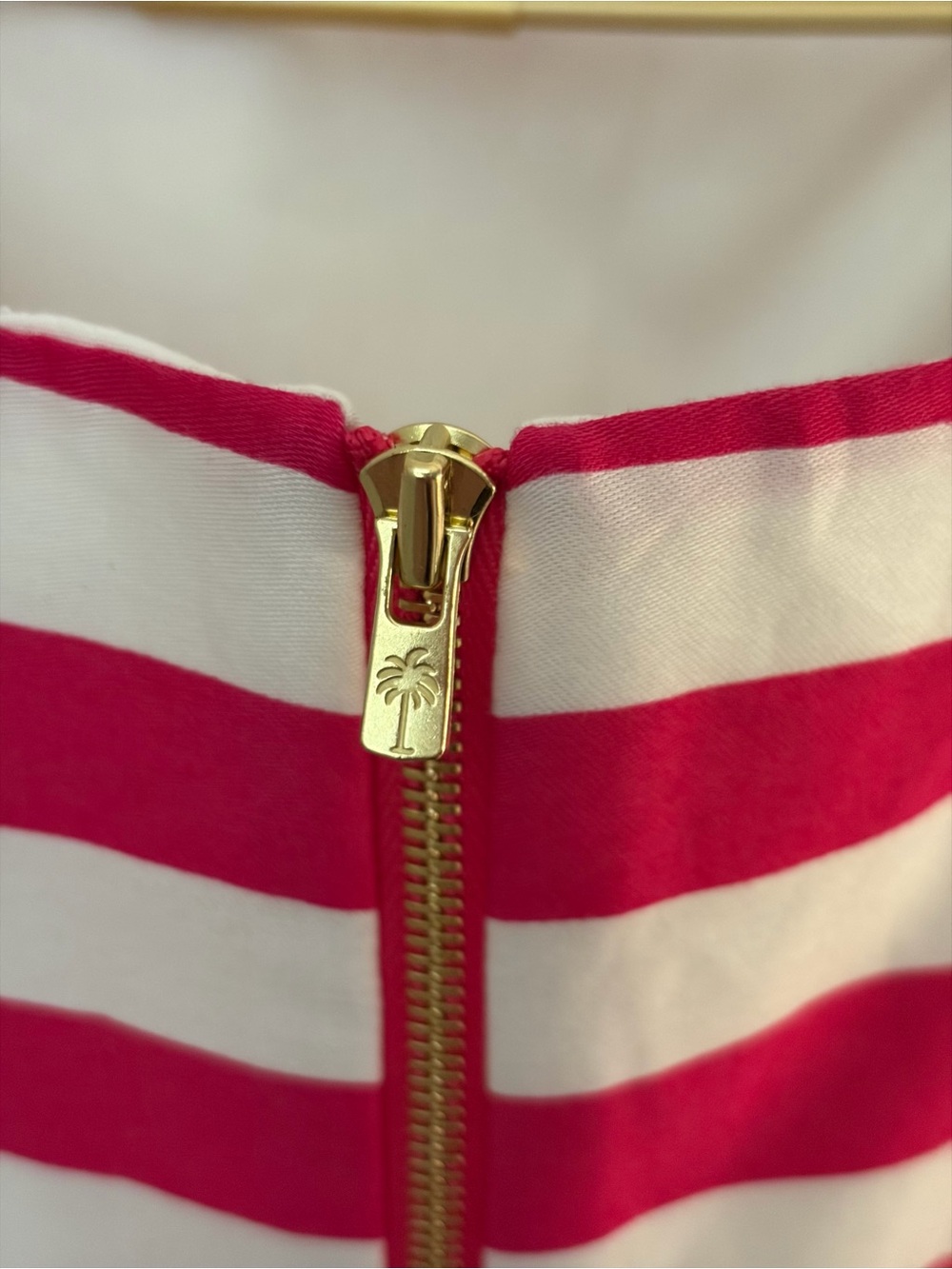 Lilly Pulitzer Pink and White Striped Strapless Peplum Dress - Picture 8 of 13
